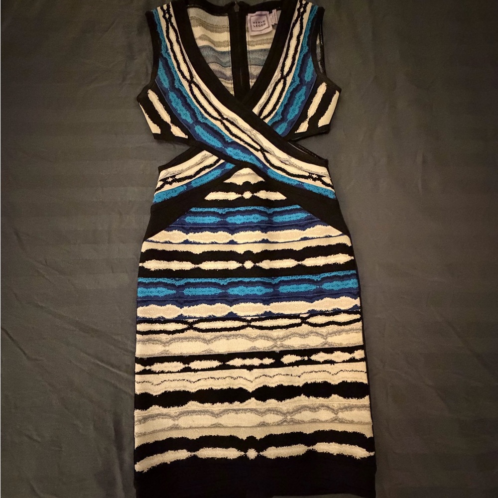 Herve Leger Cutout Bandage Dress Size S